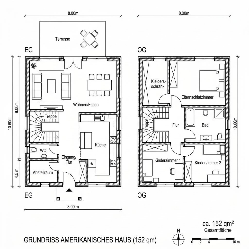 Grundriss Newport 152 von Bostonhaus — 152 m², 5 Zimmer