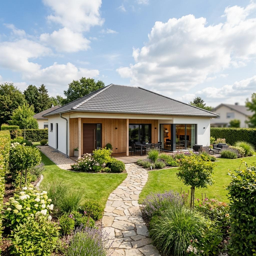 Bungalow Cumulus 1088 von Heinz von Heiden — Massivbungalow mit Walmdach und 136 m²