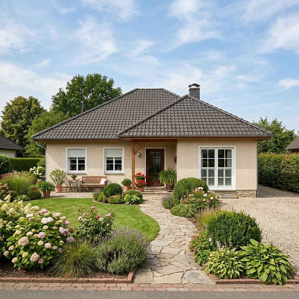 Bungalow Ziegel-Winkelbungalow 152 von Rötzer Ziegel-Element-Haus — Massivhaus mit rund 152 m²