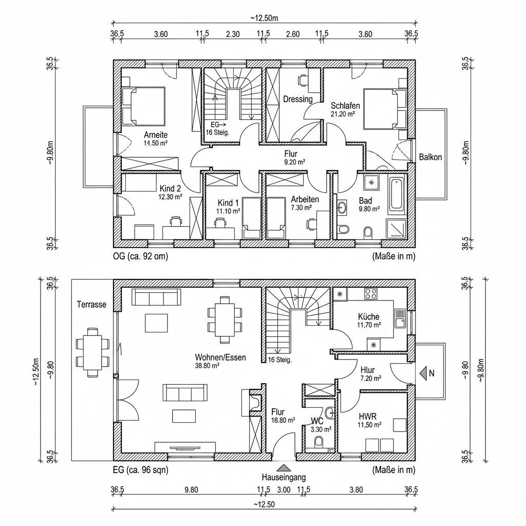 Grundriss Lifestyle 188 – 188 m² Einfamilienhaus mit 6 Zimmern