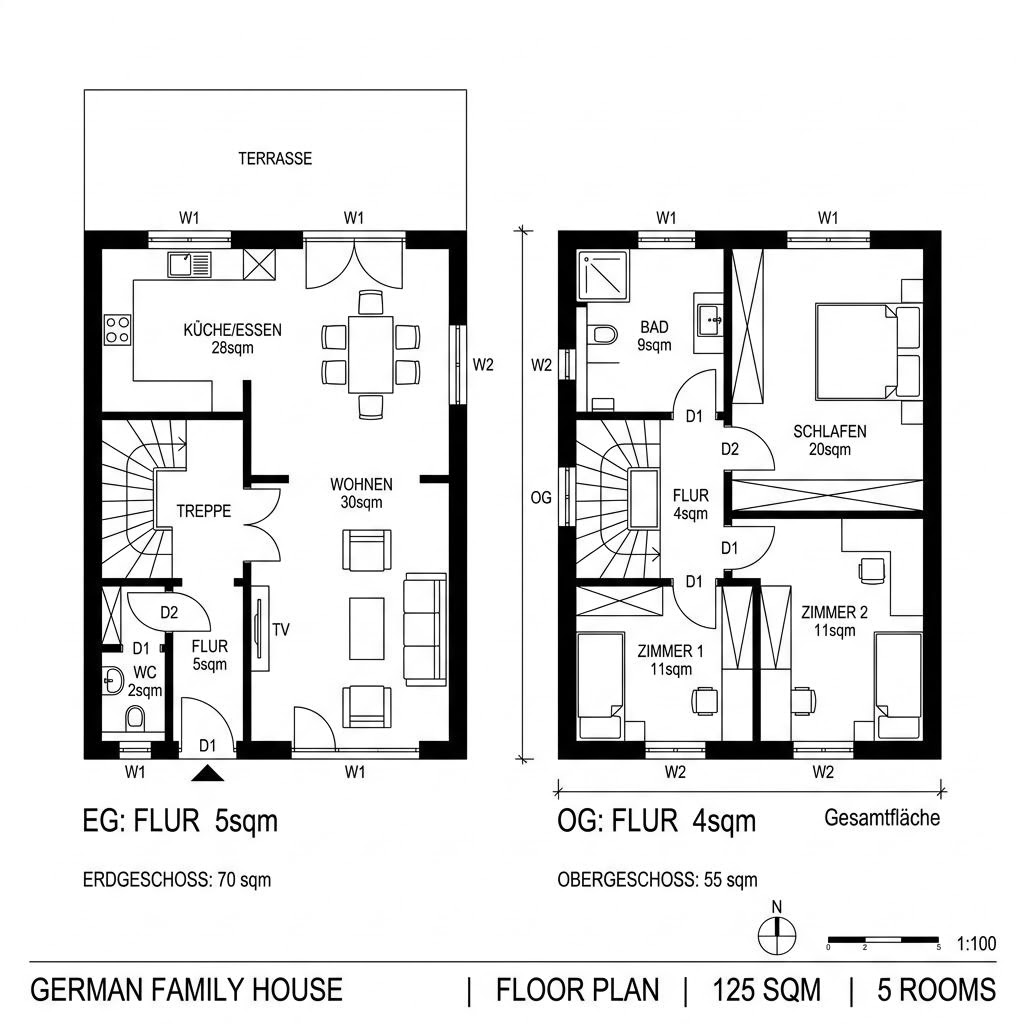Grundriss Flair 125 PD von Town & Country Haus — 125 m², 5 Zimmer