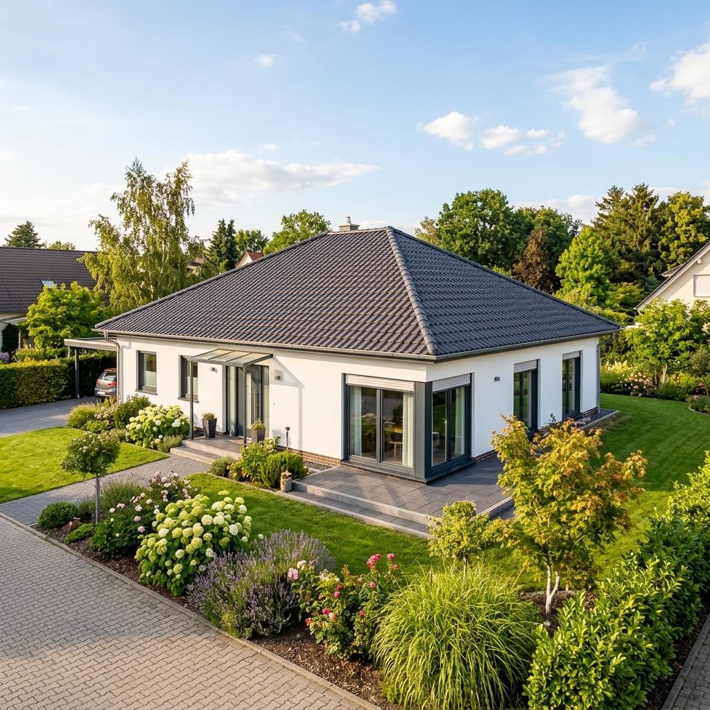 Massiver Bungalow Komfort 109 von FIBAV Massivhaus mit Walmdach