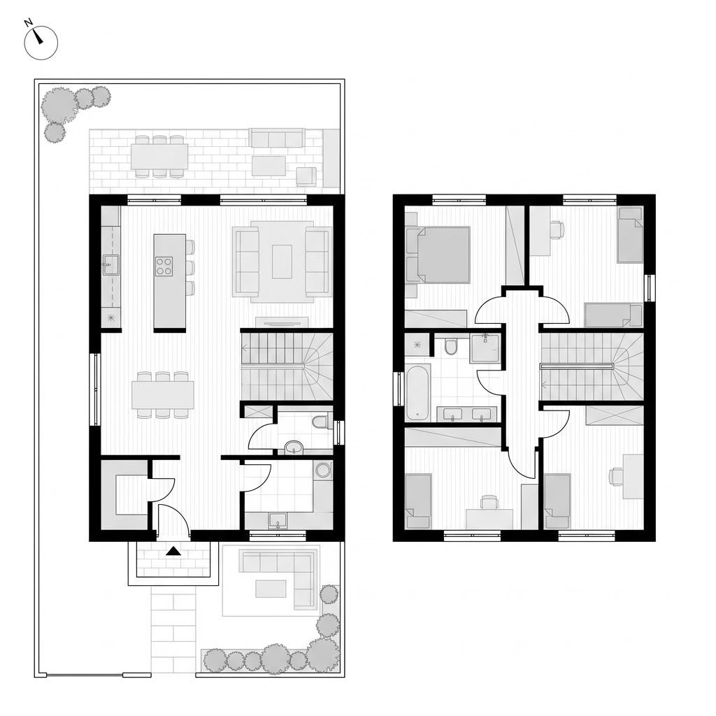 Grundriss Stadtvilla Arcus 162 – 162 m² Stadtvilla mit 5 Zimmern