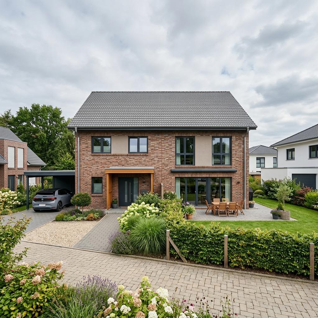 Doppelhaushälfte Twinos 96 von Heinz von Heiden Massivhäuser — Satteldach, 96 m² für schmale Grundstücke