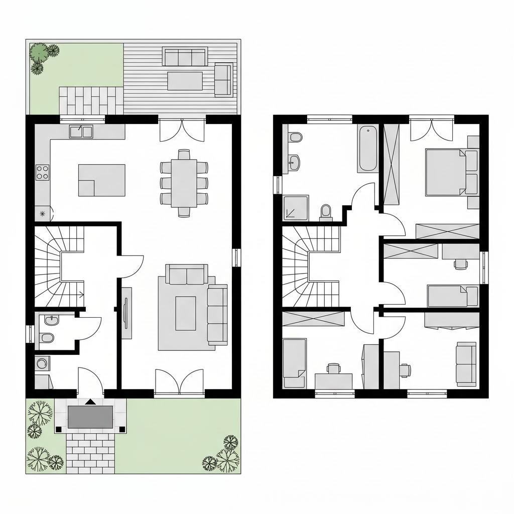 Grundriss Familia Nova 148 – 148 m² Einfamilienhaus mit 5 Zimmern