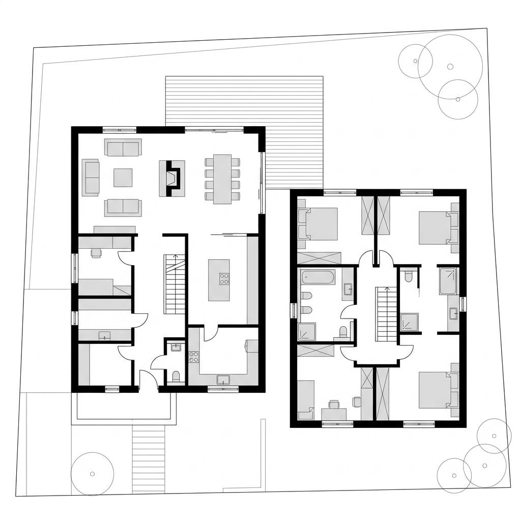 Grundriss Stadtvilla Aurelio 158 – 158 m² Stadtvilla mit 5 Zimmern