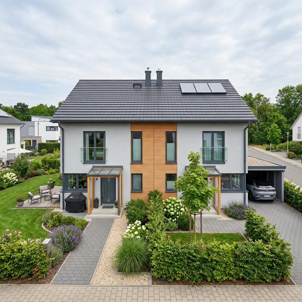 Doppelhaushälfte Doppelhaus Erfurt von Town & Country Haus Deutschland — Satteldach, 128 m² für schmale Grundstücke