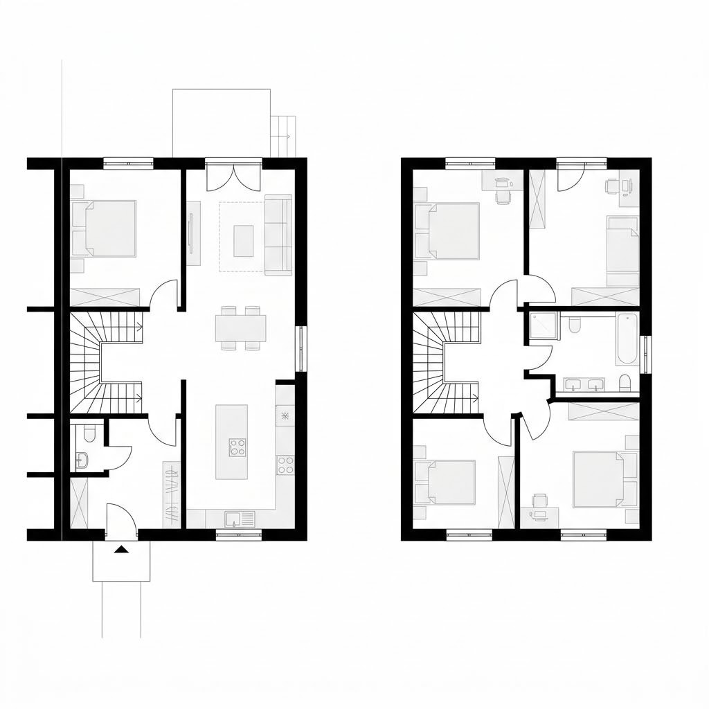 Grundriss Doppelhaushälfte Aura D110 – 110 m² Doppelhaushälfte mit 4 Zimmern