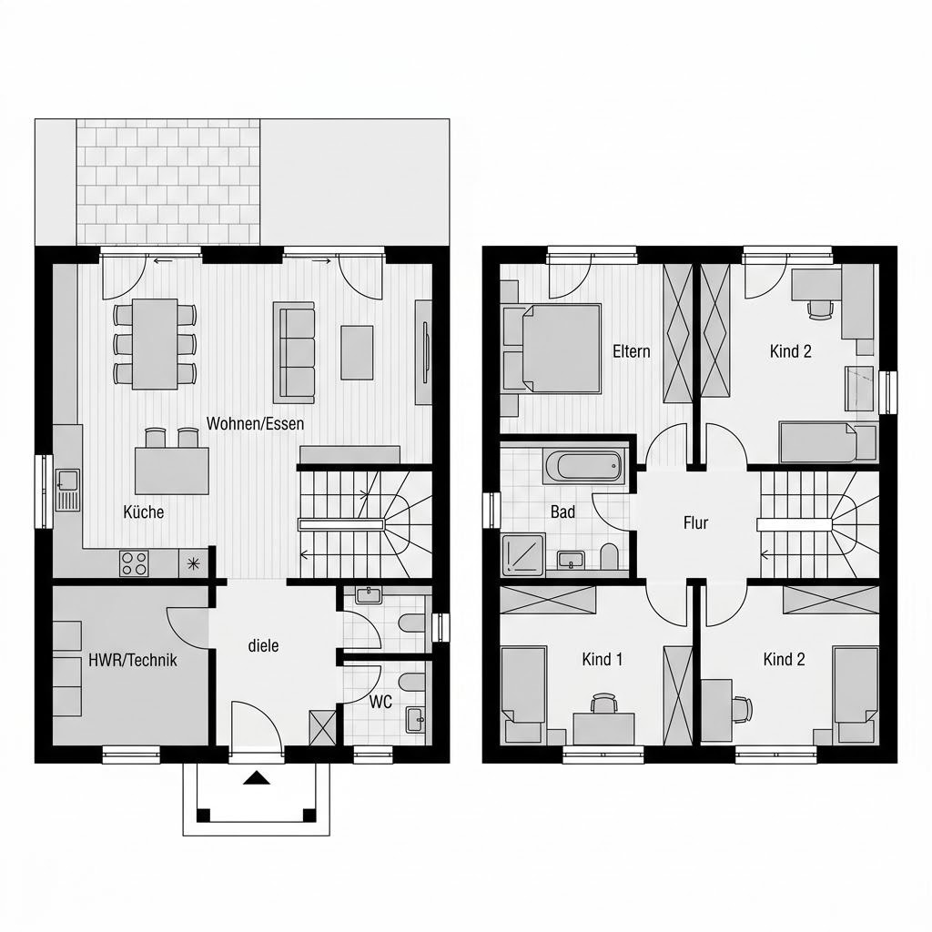 Grundriss Flair Vital 134 – 134 m² Einfamilienhaus mit 4 Zimmern