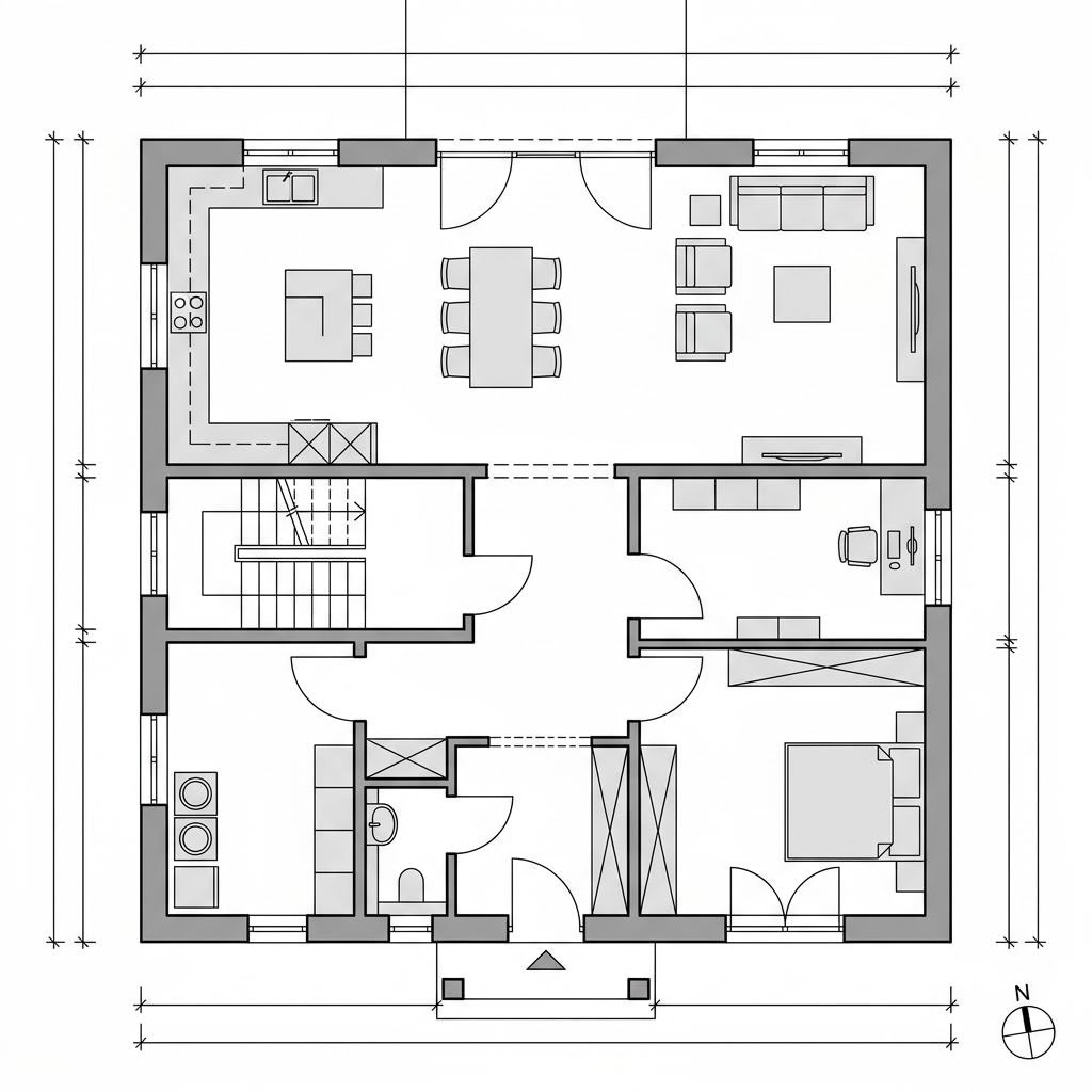 Grundriss Stadtvilla 152 – 152 m² Stadtvilla mit 5 Zimmern