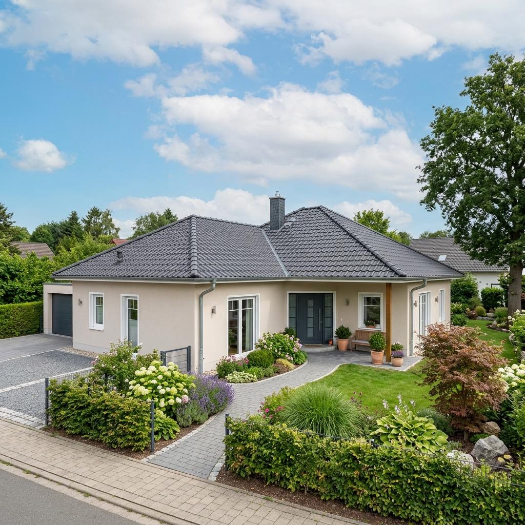 Winkelbungalow Massiv-Winkelbungalow Winkel 156 von FIBAV Massivhaus — Massivhaus aus Ziegel mit rund 156 m²